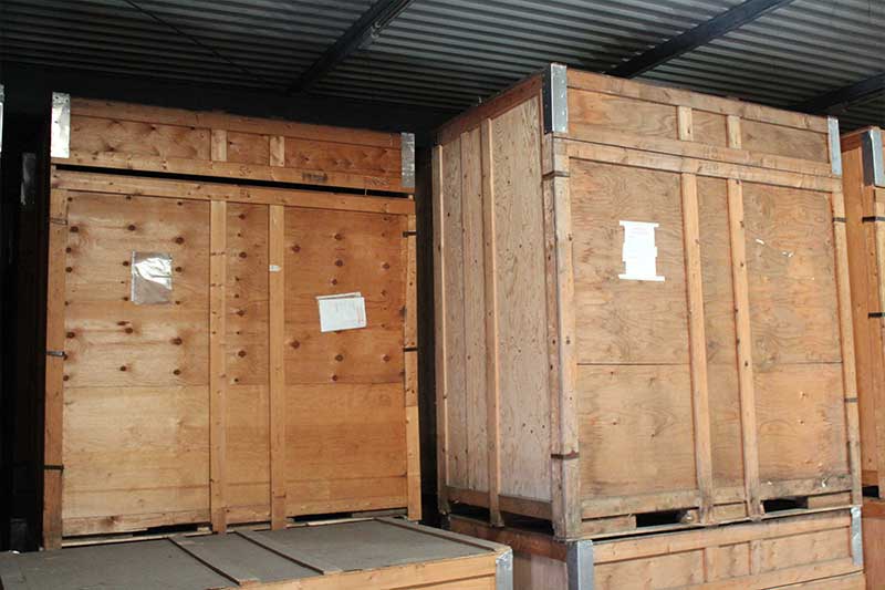 Gestapelte Holzboxen
