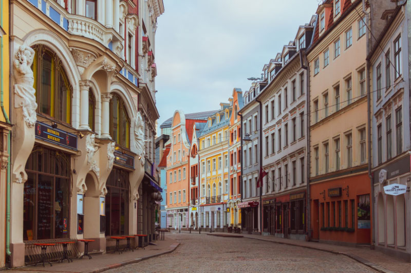 Ein Blick in die alte Innenstadt von Riga, der Hauptstadt von Lettland.